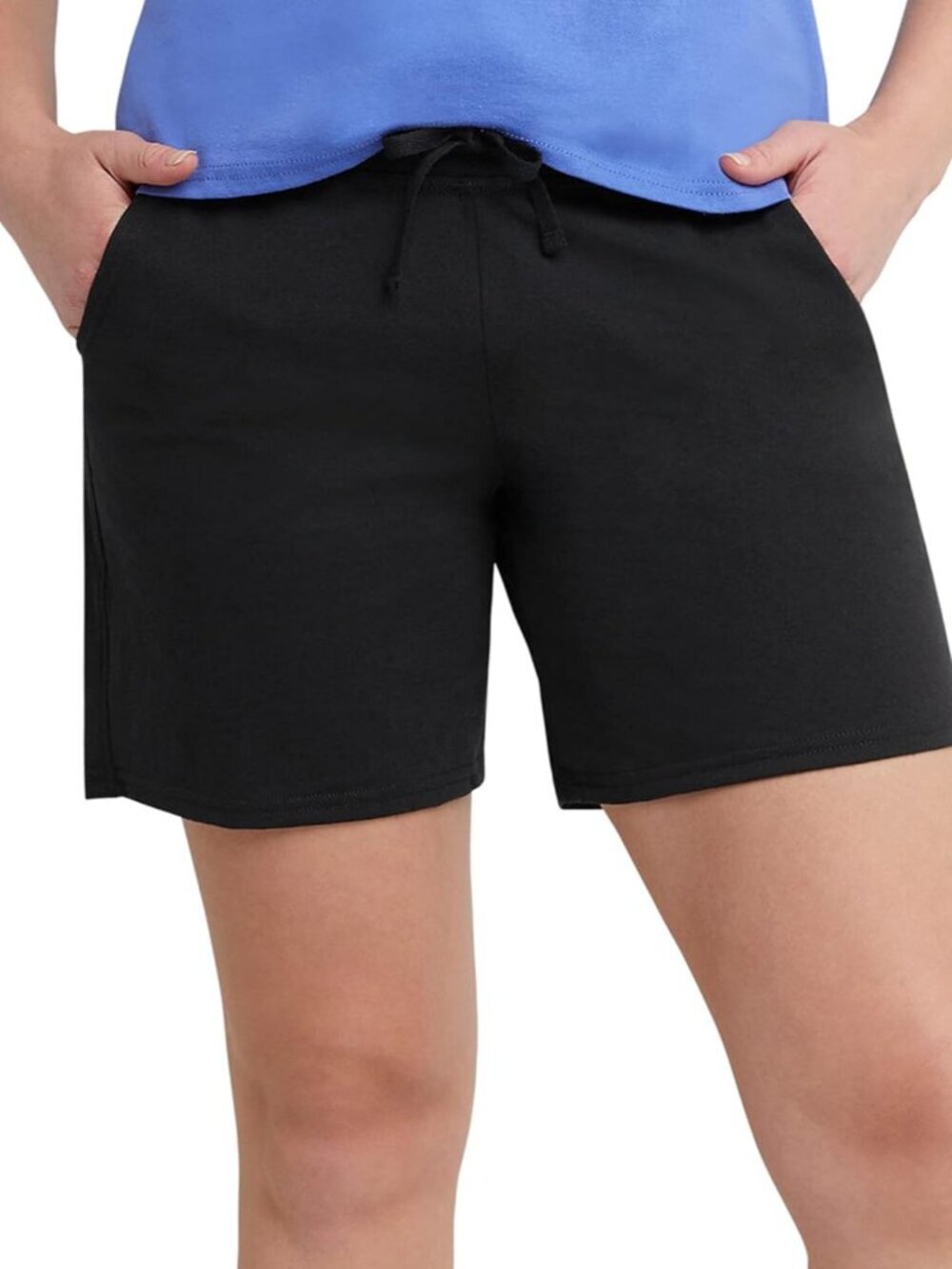 Women's Jersey Pocket Shorts, Drawstring Cotton Jersey Shorts, 7" Inseam